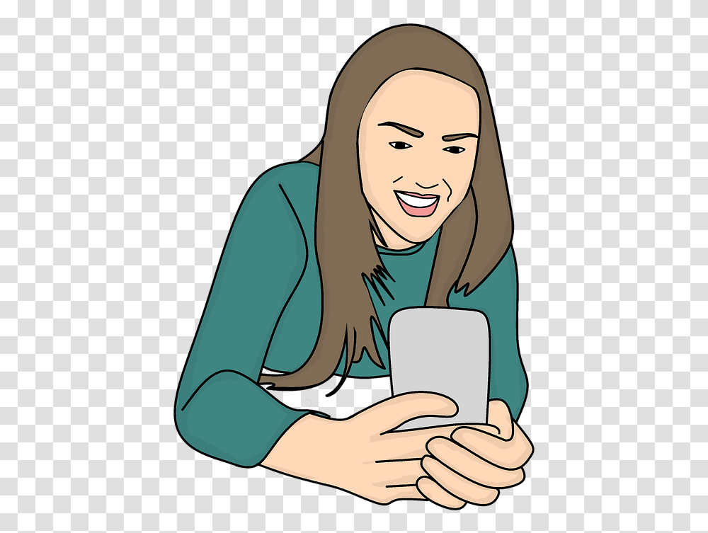 Person Texting With Background, Computer, Electronics, Face, Female Transparent Png
