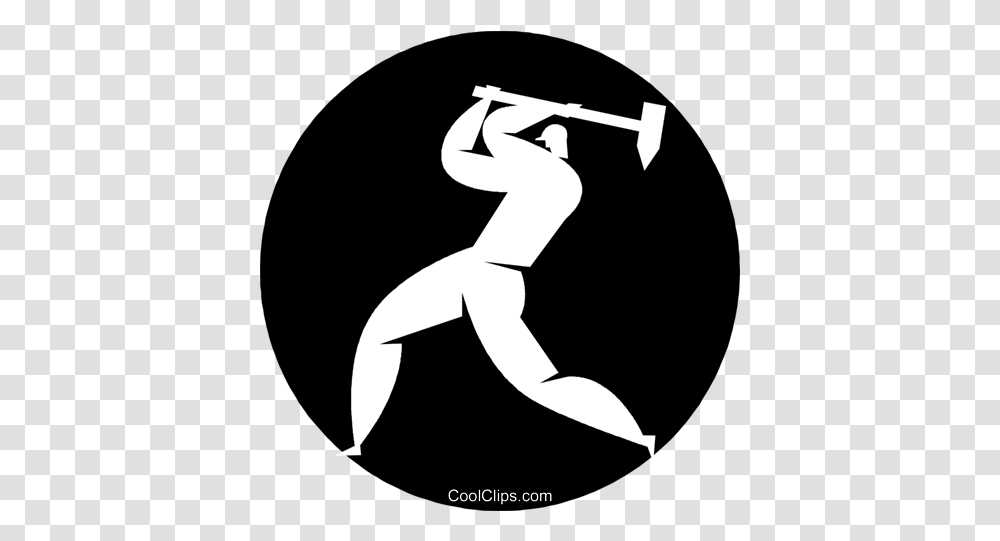 Person Using A Sledge Hammer Royalty Free Vector Clip Art Circle, Human, Sport, Sports, People Transparent Png