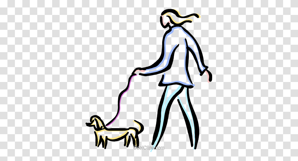 Person Walking The Dog Royalty Free Vector Clip Art Illustration, Antelope, Wildlife, Mammal, Animal Transparent Png