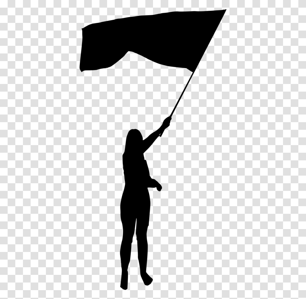 Person With Flag Silhouette, Human, Water, Outdoors, Fishing Transparent Png