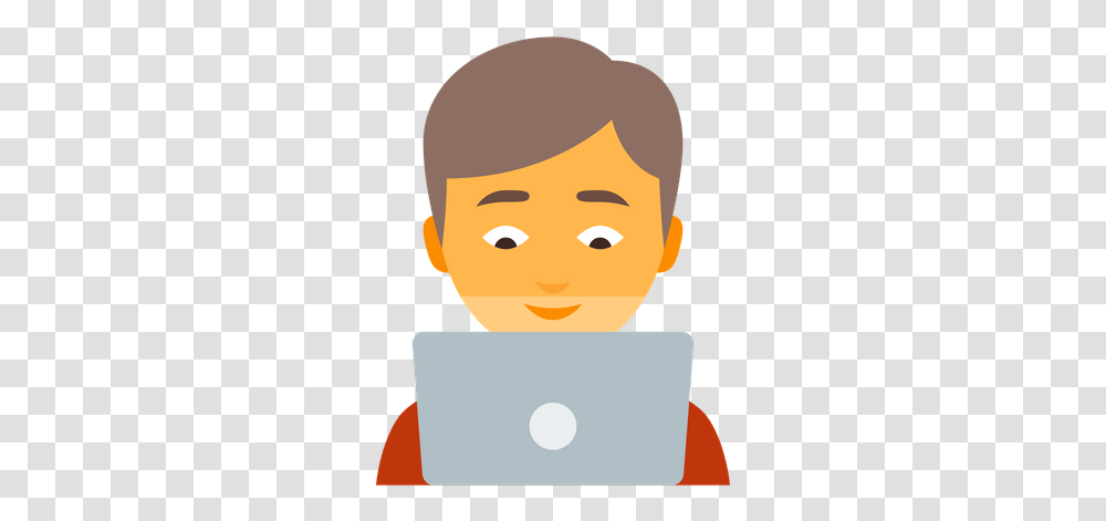 Person With Laptop Male Icon Of Flat Style Available In Person Laptop Icon, Face, Head, Pc, Computer Transparent Png