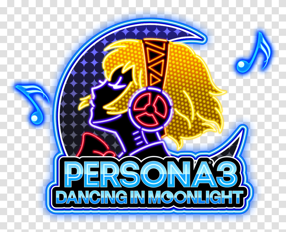 Persona 3 Dancing In Moonlight Logo Persona 3 Dancing Moon Night Ost, Neon, Poster, Advertisement Transparent Png