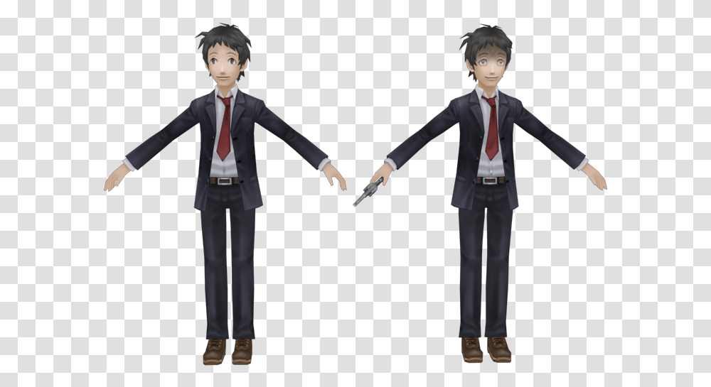 Persona 4 Adachi Sprite Persona 4 Adachi Model, Clothing, Suit, Overcoat, Performer Transparent Png