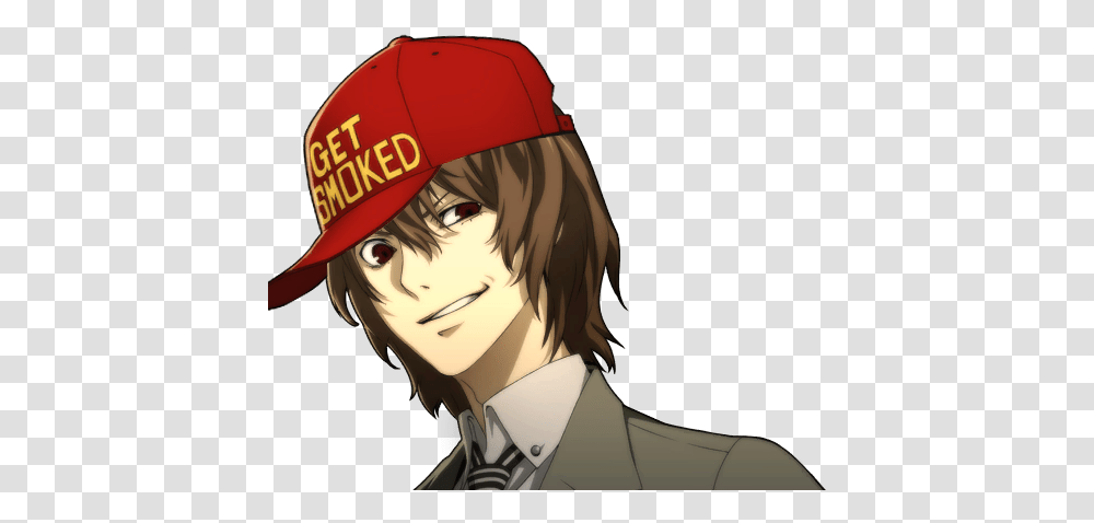 Persona 5 Get Smoked Akechi Hat, Helmet, Clothing, Apparel, Human Transparent Png