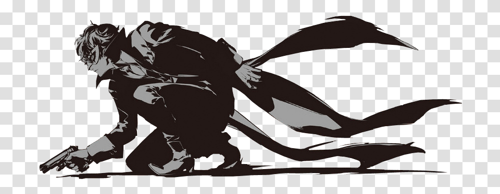 Persona 5 Protag From This Weeks Famitsu Joker Persona 5 Art, Bird, Animal, Statue, Sculpture Transparent Png