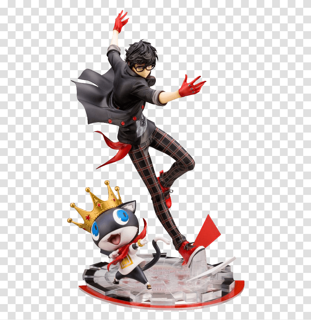 Persona 5 Statue Hero & Morgana Joker Statue Persona 5, Human, Leisure Activities, Figurine, Hand Transparent Png