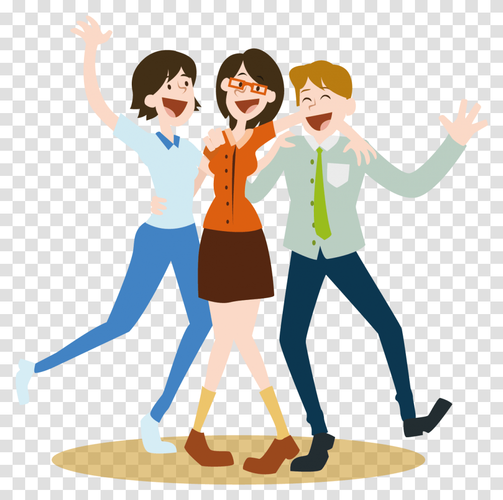Persona Feliz Happy People Cartoon, Family, Poster, Advertisement, Drawing Transparent Png