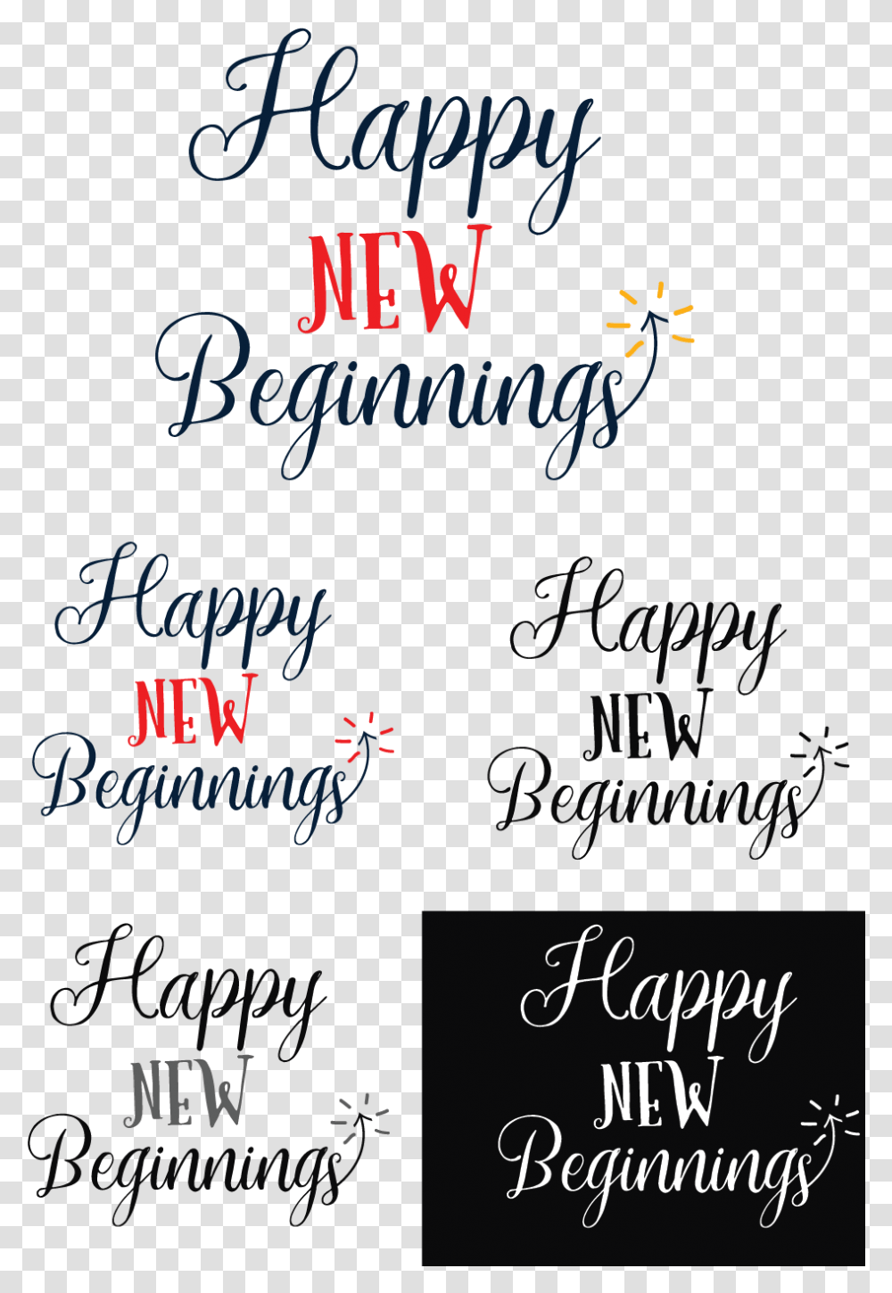 Personable Bold Real Estate Logo Happy New Beginnings, Text, Alphabet, Handwriting, Calligraphy Transparent Png