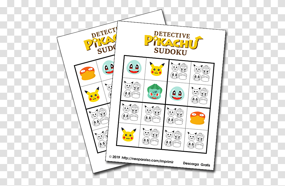 Personajes De Detective Pikachu Para Sudoku Pokemon, Text, Advertisement, Poster, Flyer Transparent Png