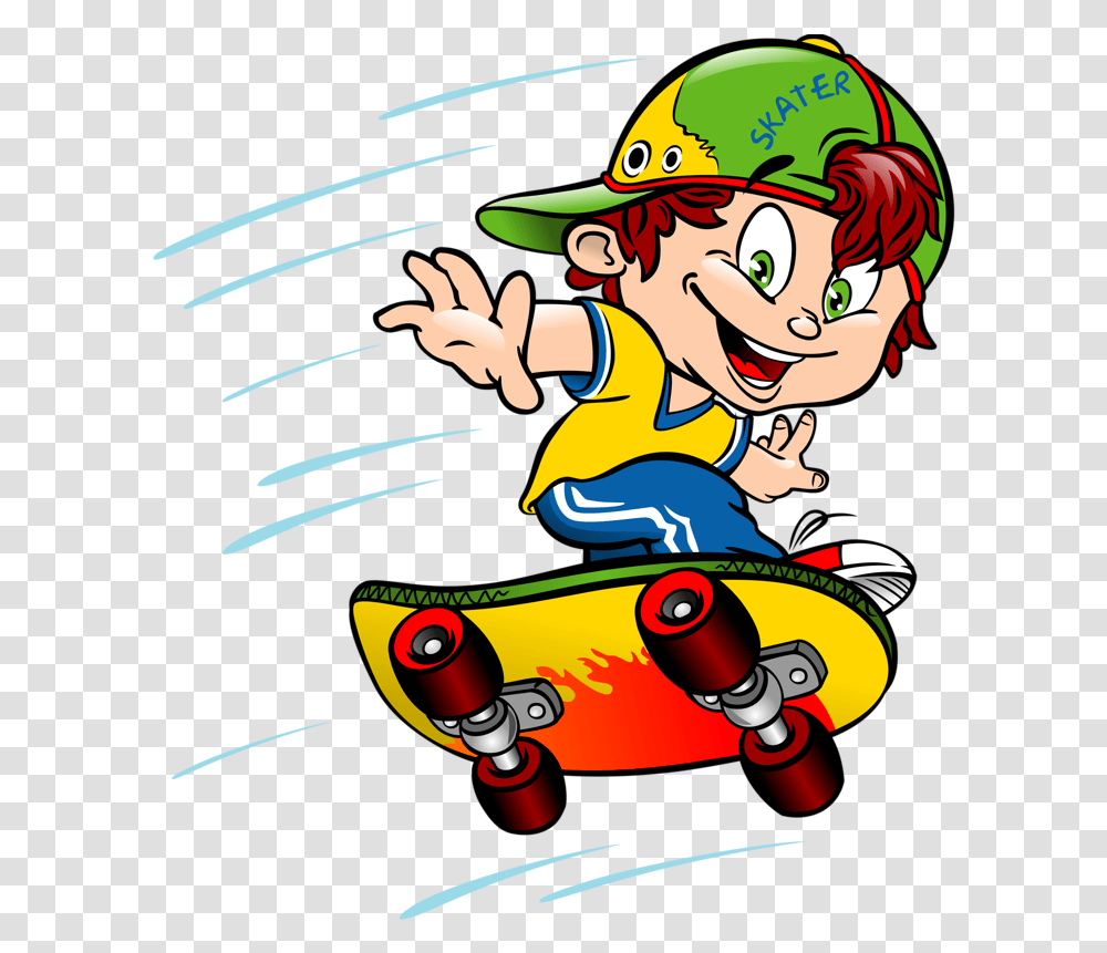 Personajes Ilustracin Persona Persona Gente Clipart Boy On Skateboard Clipart, Human, Sport, Sports, Hat Transparent Png