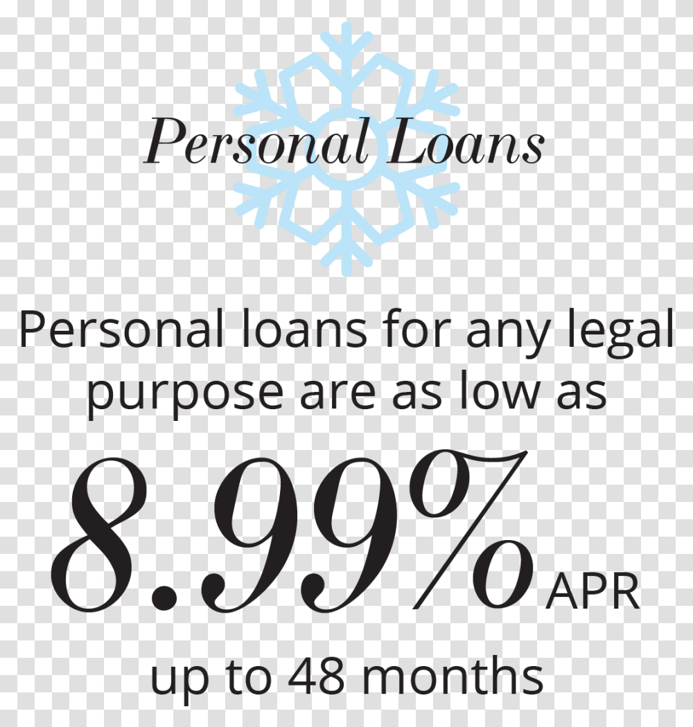 Personal Loan Text Poster, Snowflake, Alphabet, Advertisement Transparent Png