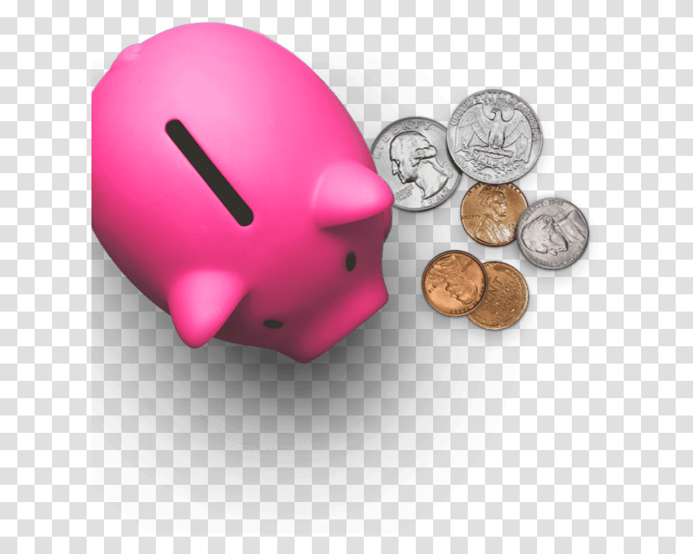 Personal Or Commercial Banking Loans & Wealth Mgmt Quarter, Piggy Bank, Coin, Money, Balloon Transparent Png