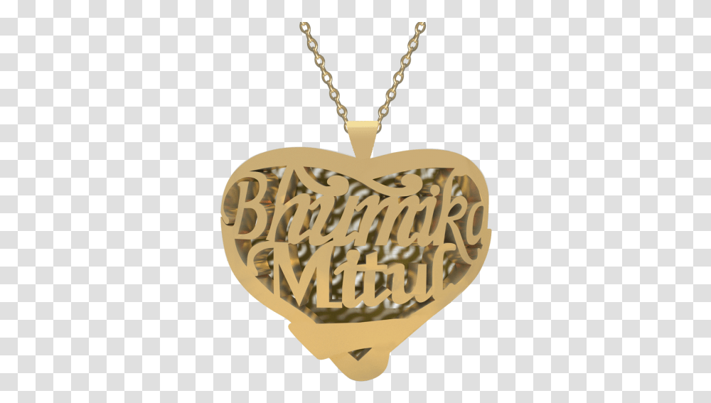 Personalised Couple Heart Name Necklace Opjc08 Mithun Name Chain, Pendant, Locket, Jewelry, Accessories Transparent Png