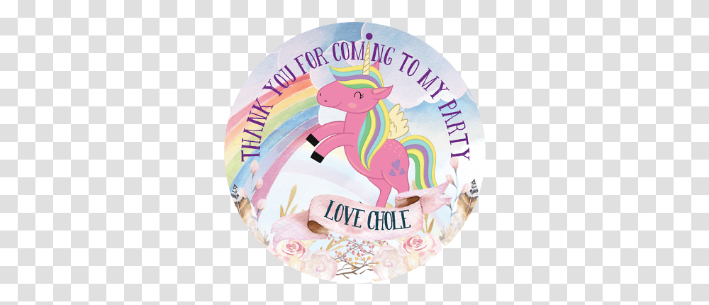Personalised Cute Unicorn 50mm 2 Inch Stickers Party Thank You Seals Ds4 Ebay Ds 5, Logo, Symbol, Trademark, Birthday Cake Transparent Png