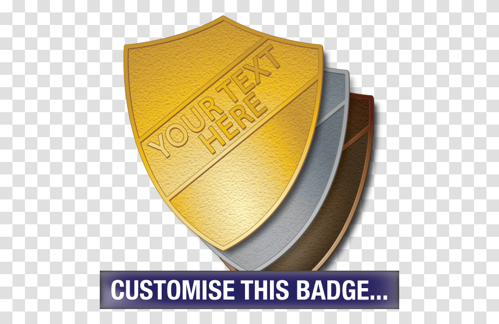 Personalised Metal Shield Badge By School Badges Uk, Logo, Trademark, Gold Transparent Png