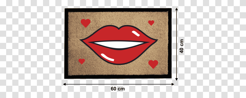 Personalised Printed Doormat 60 X 40 Cm With Printing Red Lips Lip Print, Rug, Mouth, Label, Text Transparent Png