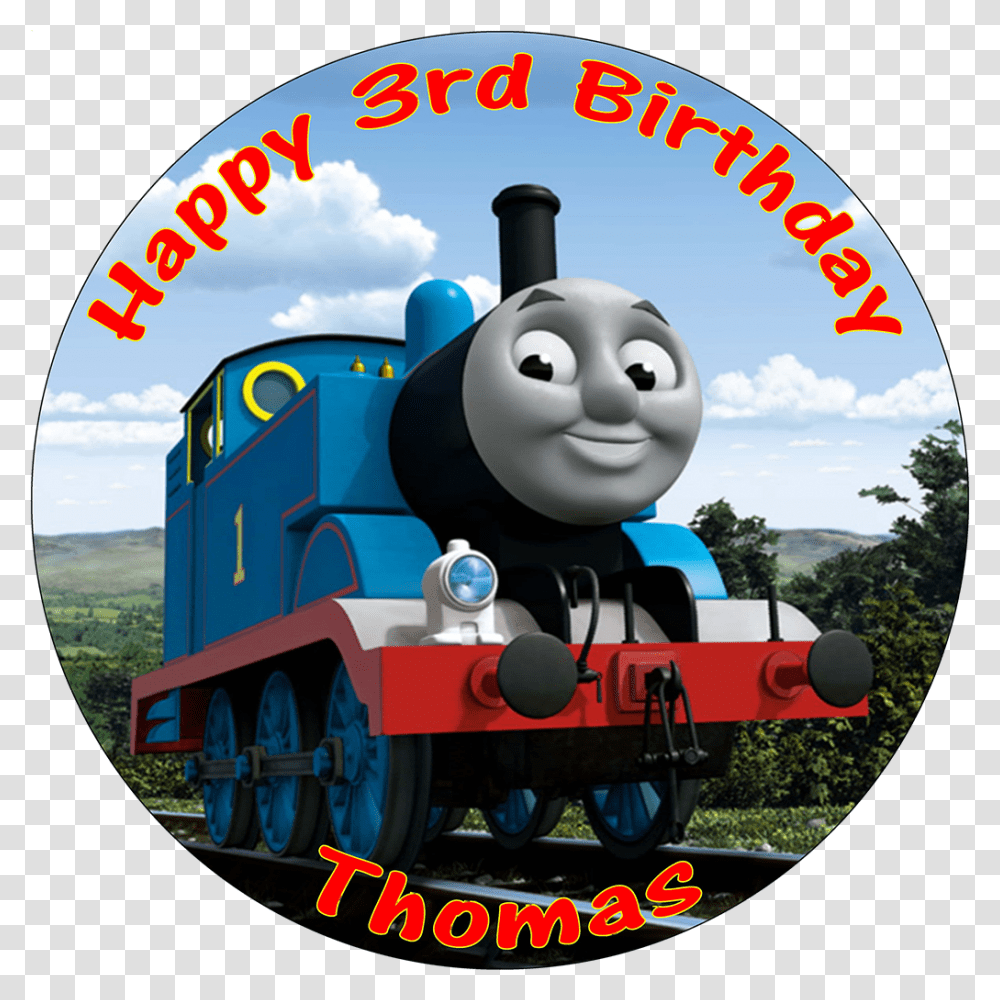 Personalised Thomas And Friends Edible Printed Round Thomas Thomas Amp Friends, Locomotive, Train, Vehicle, Transportation Transparent Png
