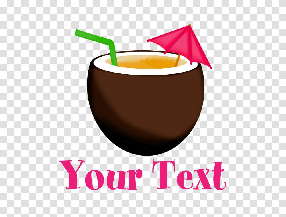 Personalizable Tropical Coconut Drink Burp Cloth, Coffee Cup, Lamp, Latte, Beverage Transparent Png