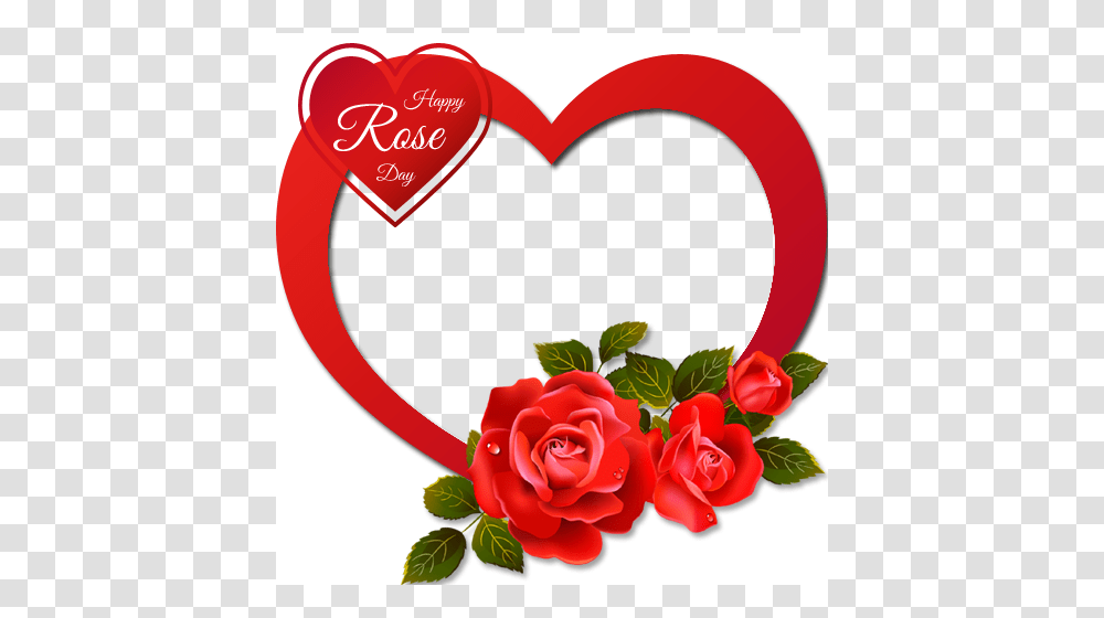 Personalize Happy Rose Day Heart Shape Frame With Your Photo, Flower, Plant, Blossom, Petal Transparent Png