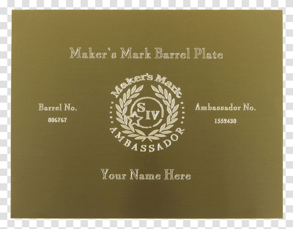 Personalized Ambassador Barrel Plate Circle, Book, Document, Diploma Transparent Png