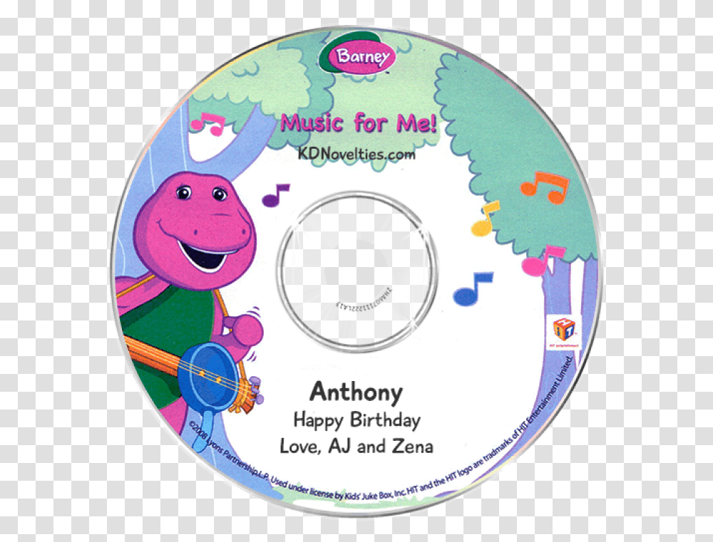 Personalized Barney Music For Me Cd Barney Music For Me, Disk, Dvd Transparent Png