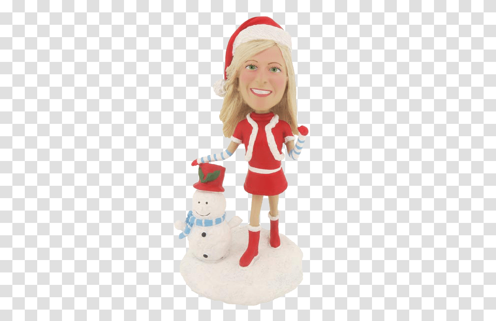 Personalized Christmas Girl Bobble Head Christmas Bobblehead, Doll, Toy, Human, Snowman Transparent Png