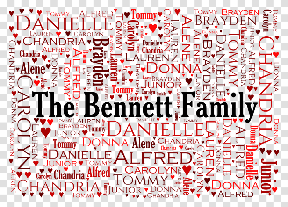 Personalized Family Word Art Tapestry Throw Calligraphy, Alphabet, Handwriting, Flyer Transparent Png
