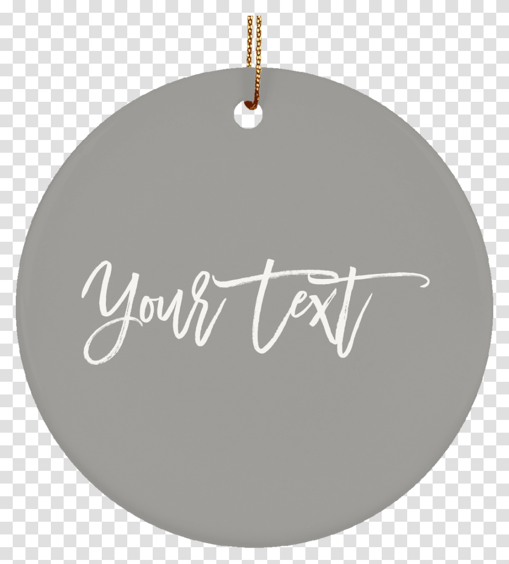 Personalized Fancy Font White Ceramic Circle Ornament Calligraphy, Text, Handwriting, Signature, Autograph Transparent Png