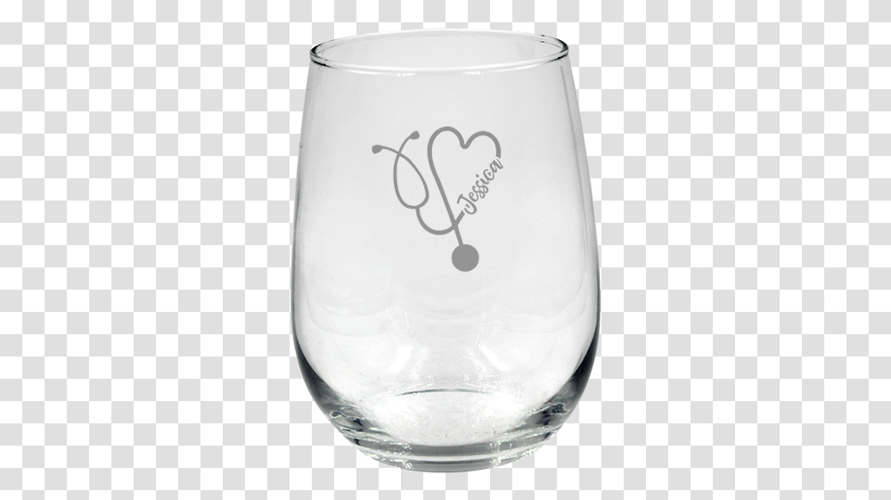 Personalized Heart Stethoscope Stemless Wine Glass Wine Glass, Milk, Beverage, Drink, Jar Transparent Png