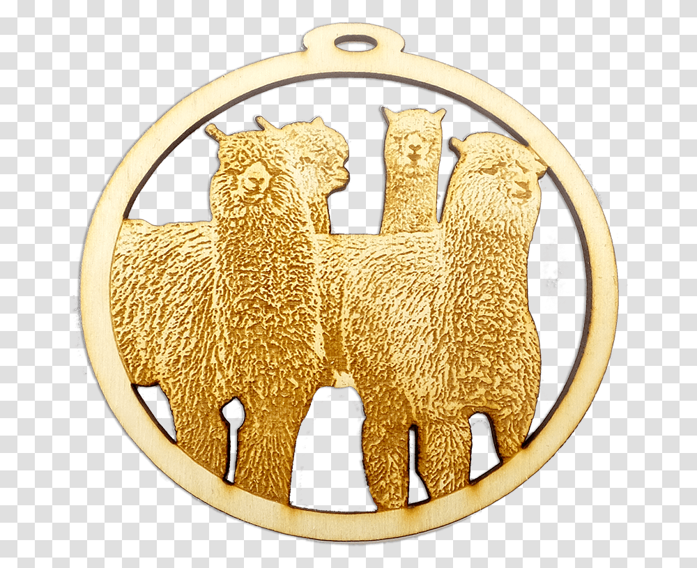 Personalized Herd Of Alpacas Ornament Alpaca, Rug, Buckle, Symbol, Gold Transparent Png