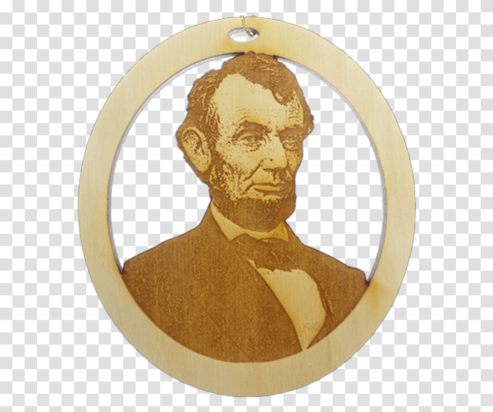 Personalized Lincoln Ornament Circle, Logo, Trademark, Gold Transparent Png