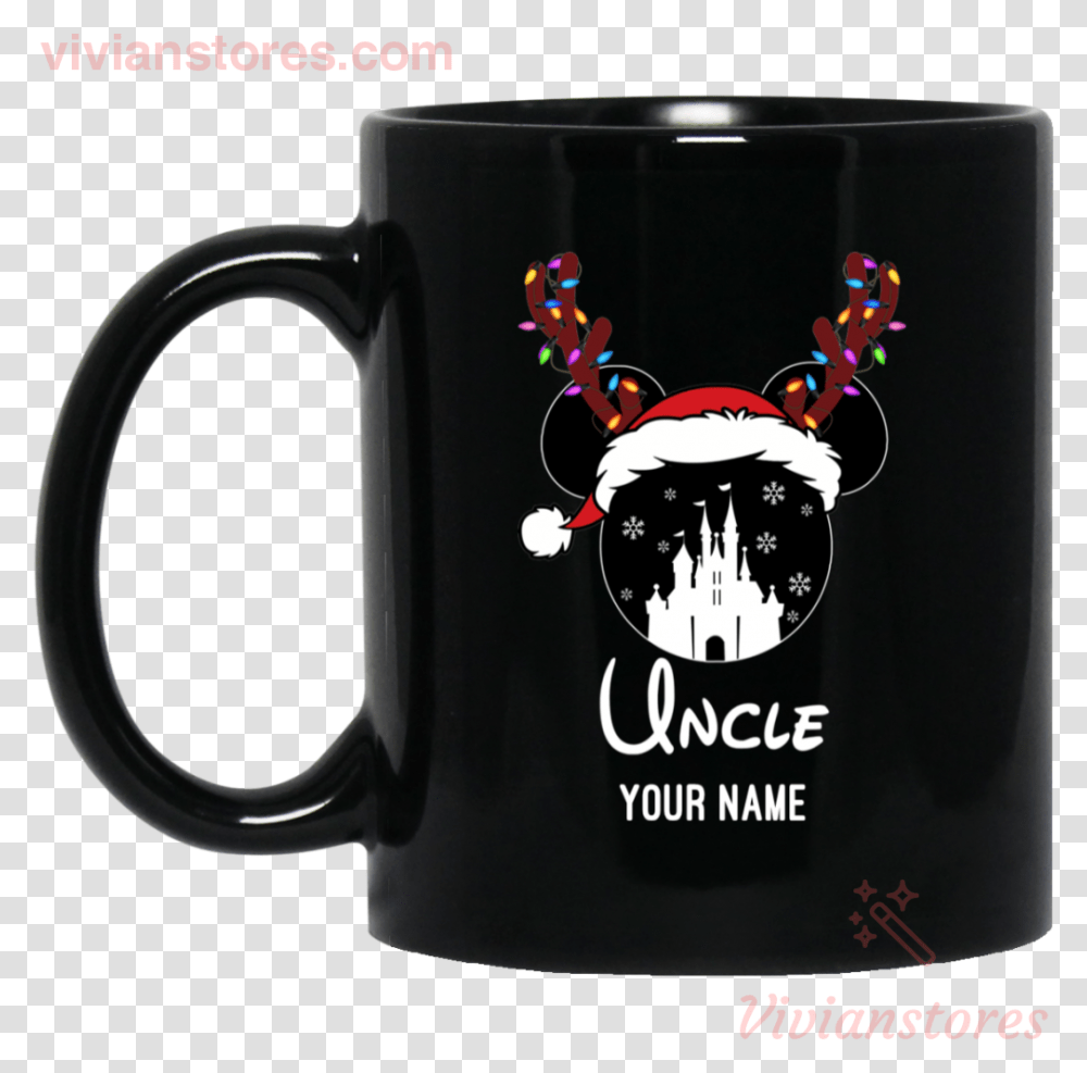 Personalized Mug Mickey Uncle Disney Castle Christmas Black Lovely Gift Va10, Coffee Cup Transparent Png