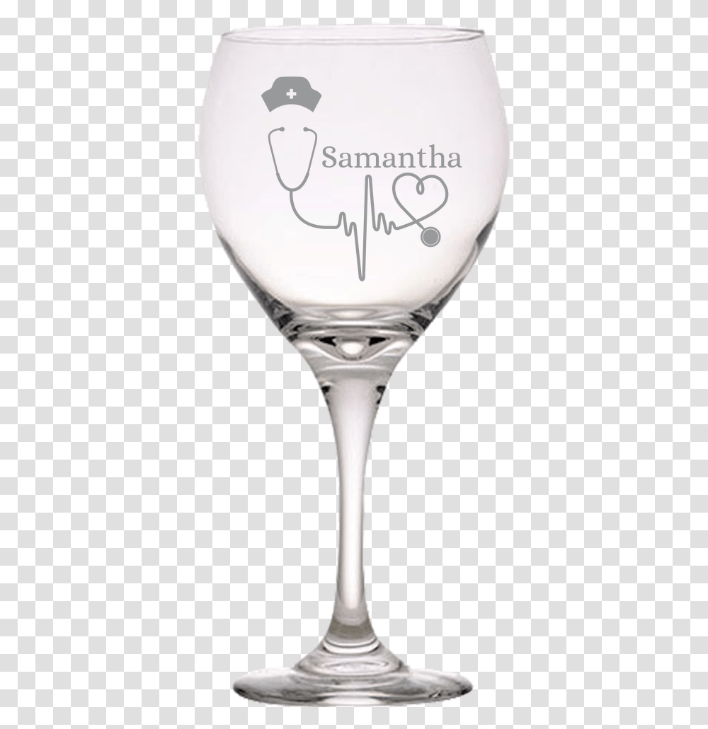 Personalized Nurse Hat Stethoscope Red Wine Glass Wine Glass, Goblet, Alcohol, Beverage, Drink Transparent Png