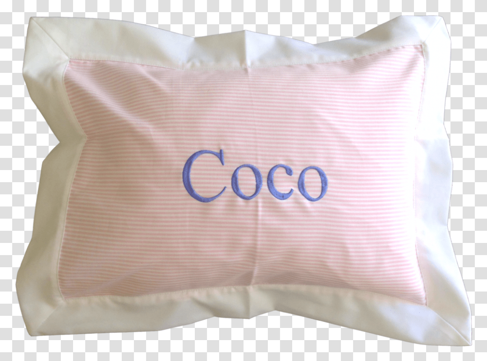Personalized Seersucker Pillow Sleepover Throw Pillow, Cushion, Diaper Transparent Png