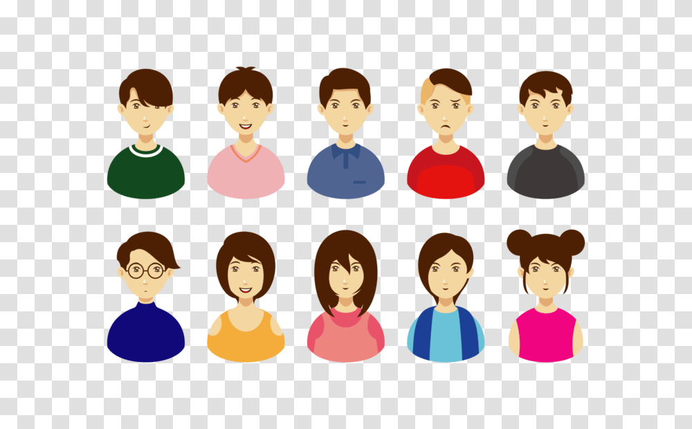 Personas Vector, Hair, Crowd, Wig Transparent Png
