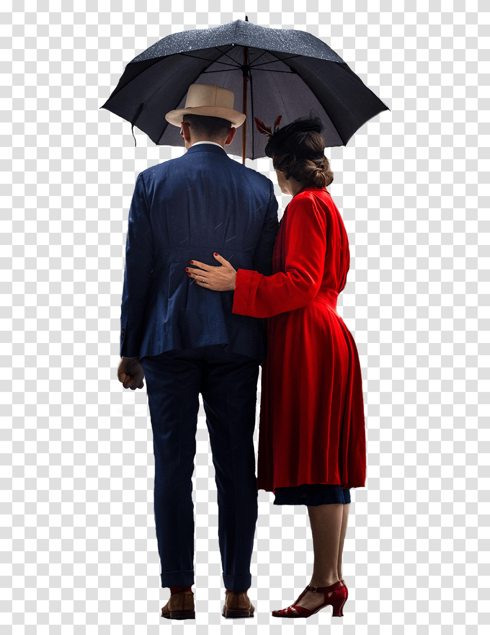 Personcouple Standing Under An Umbrella Download Human With Umbrella, Hat, Sleeve, Long Sleeve Transparent Png