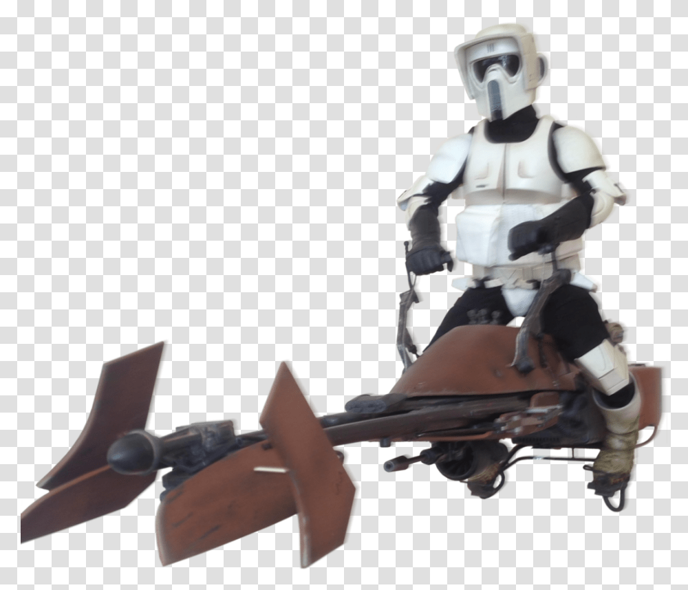 Personmore Star Wars Scout Trooper Amp Speeder Bike Speeder Bike Star Wars, Human, Helmet, Apparel Transparent Png