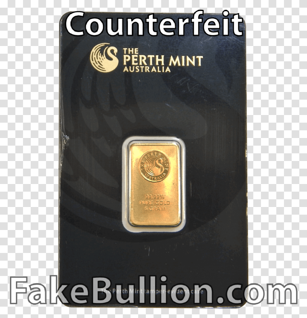Perth Mint 5 Gram Gold Bar In Black Assay Card Gen 3 Perth Mint Gold Bars, Electronics, Bottle Transparent Png