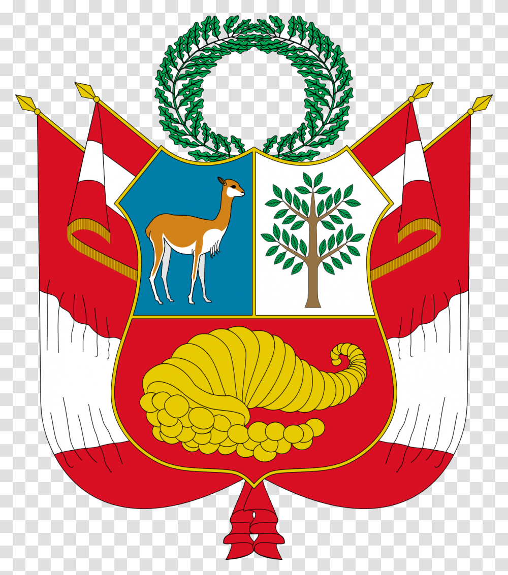 Peru Coat Of Arms, Label, Armor, Antelope Transparent Png