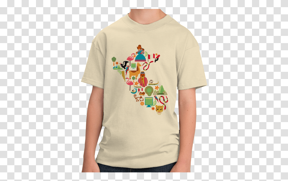 Peru Icon Map Unisex, Clothing, Apparel, T-Shirt, Person Transparent Png