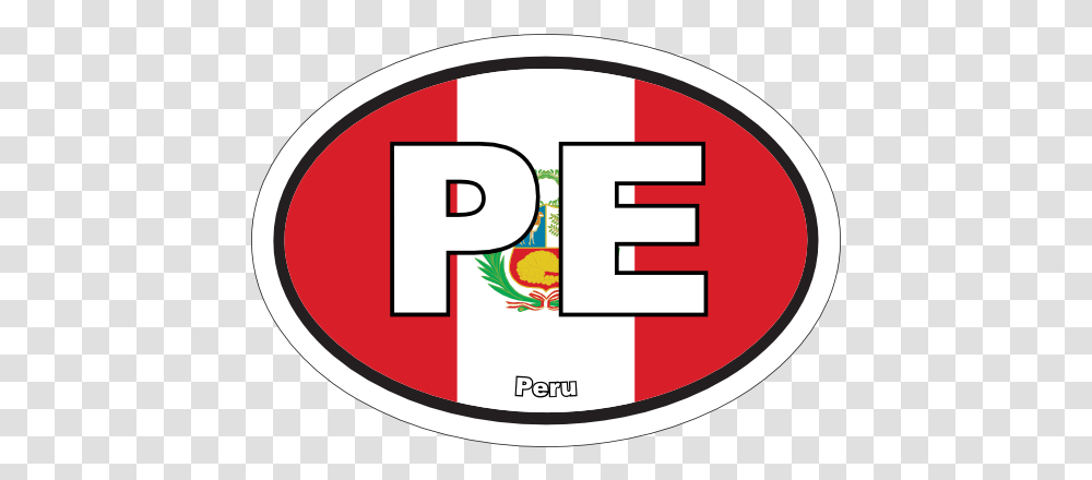 Peru Pe Flag Oval Sticker Vertical, Label, Text, First Aid, Logo Transparent Png