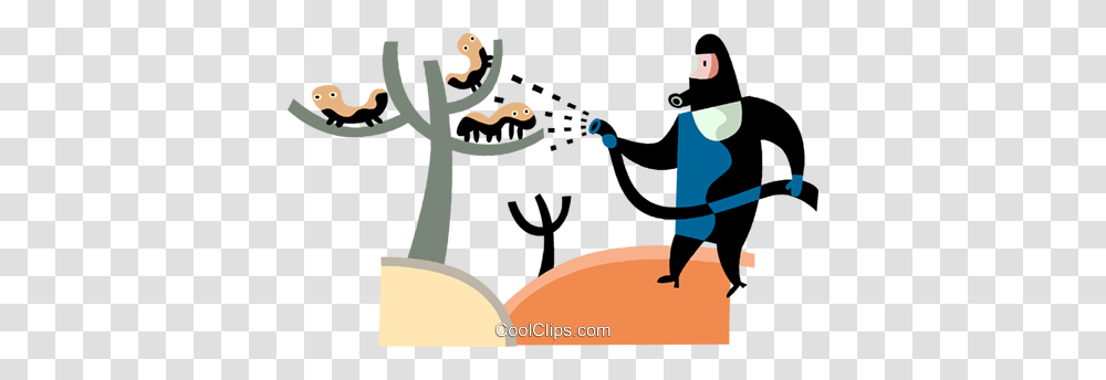 Pest Control Royalty Free Vector Clip Art Illustration, Person, Outdoors, Bird, Animal Transparent Png
