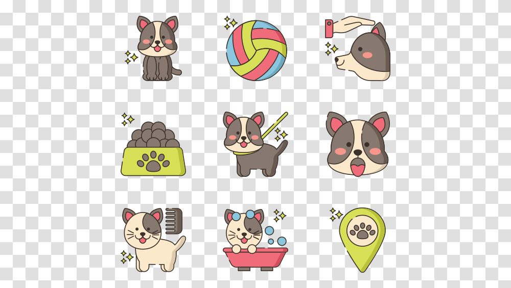 Pet Grooming Icons Vector, Leisure Activities, Label, Cat Transparent Png