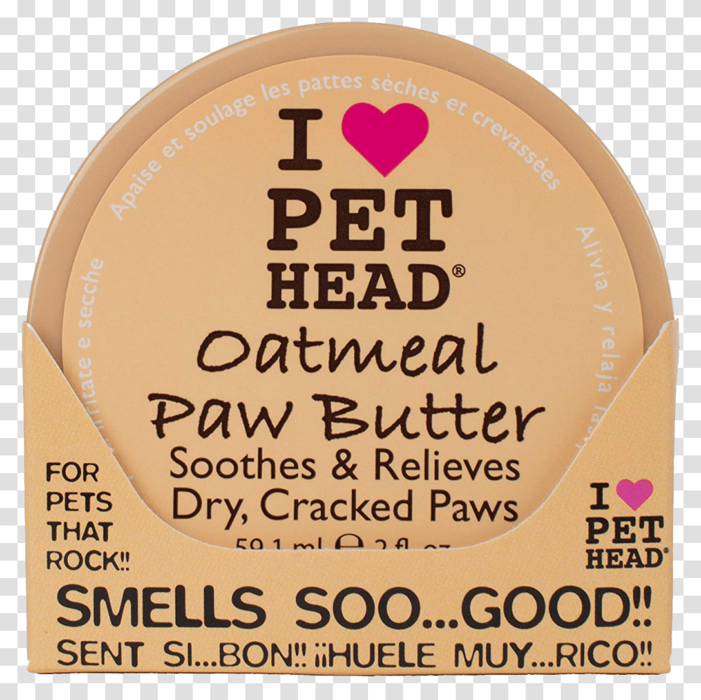 Pet Head Oatmeal Natural Paw Butter, Label, Advertisement, Poster Transparent Png