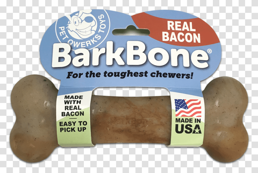 Pet Qwerks Bacon Barkbone Dog, Label, Food, Weapon Transparent Png