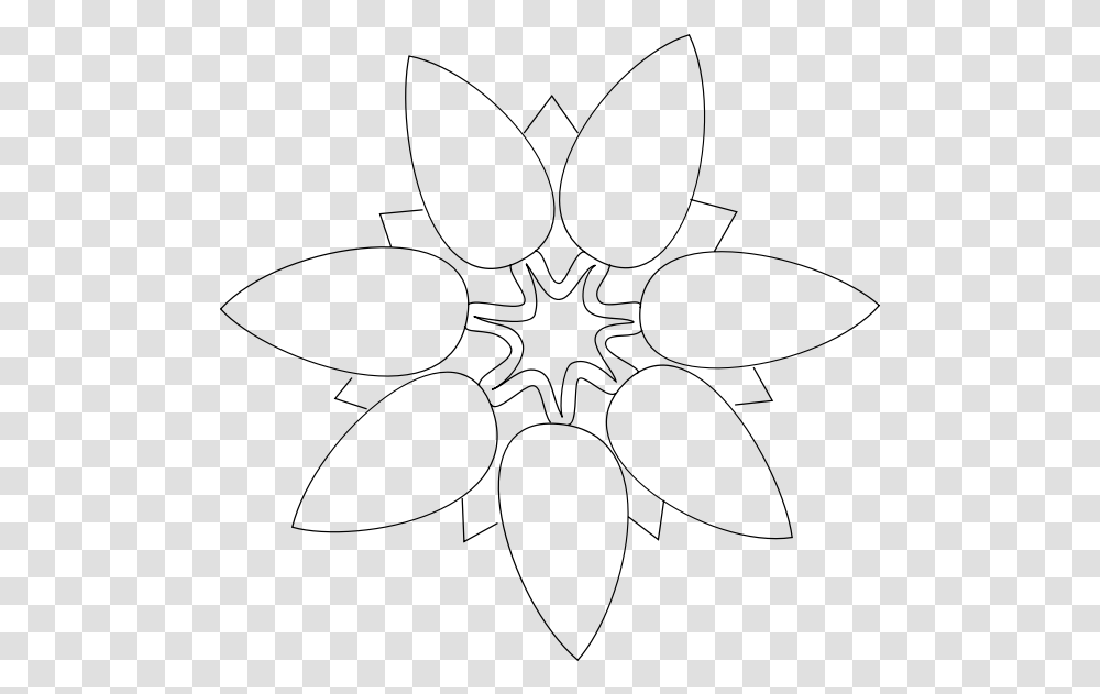 Petals Flower Outline Illustration Outline 7 Petal Flower, Gray, World Of Warcraft, Halo Transparent Png