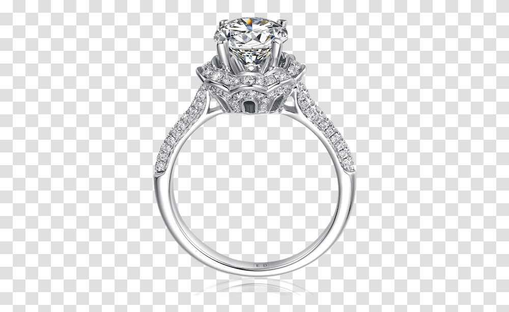 Petals Halo Engagement Ring, Jewelry, Accessories, Accessory, Platinum Transparent Png