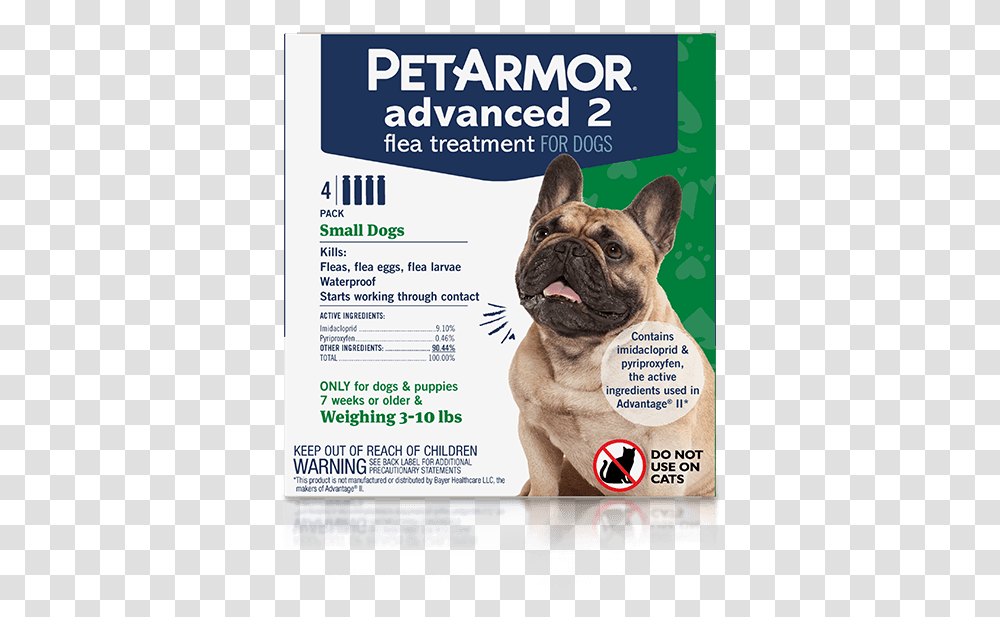 Petarmor Advanced 2 Flea Preventative For Small Dogs Petarmor Max, Canine, Animal, Mammal, Bulldog Transparent Png
