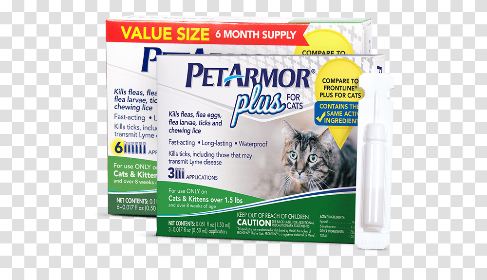Petarmor Plus Flea And Tick Treatment For Cats Petarmor Plus For Cats Ingredients, Flyer, Poster, Paper, Advertisement Transparent Png