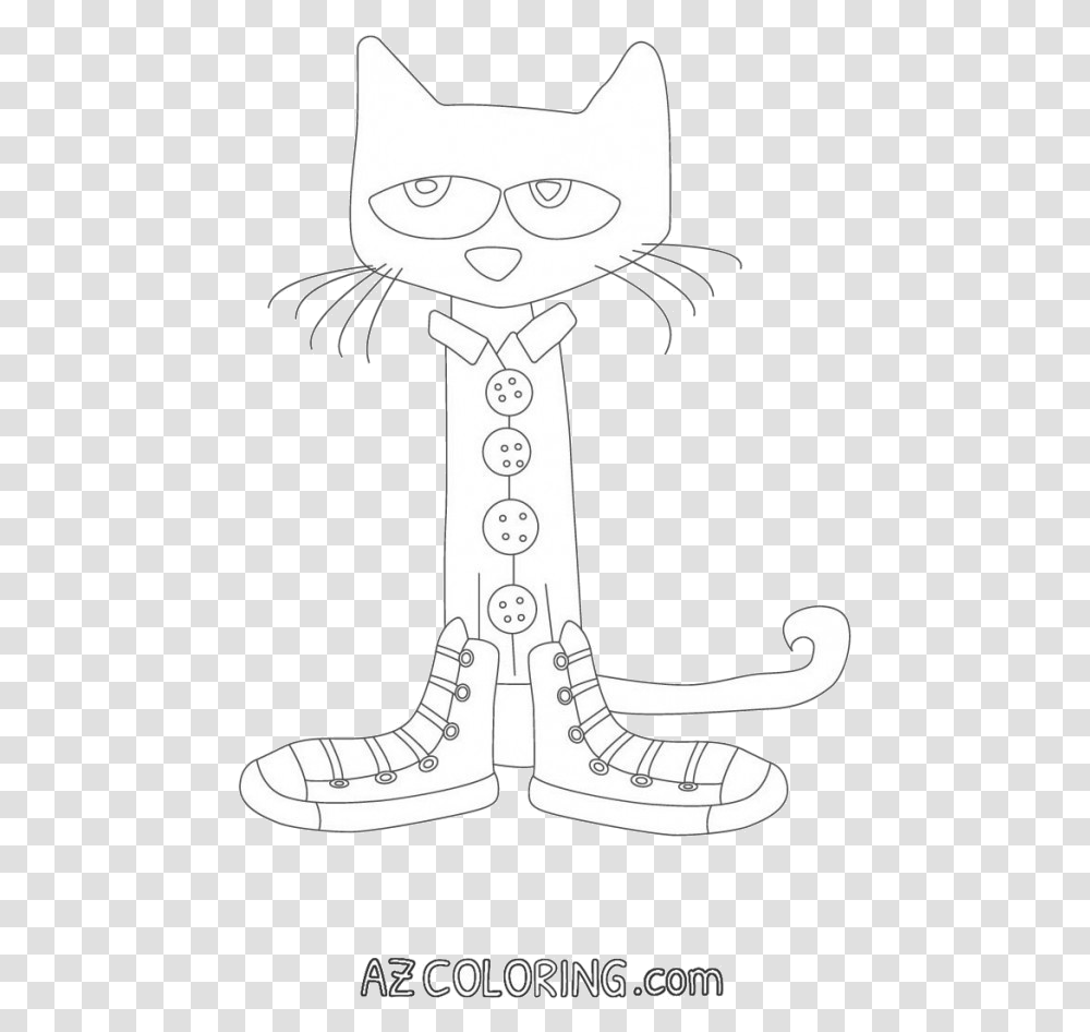 Pete The Cat Black And White Cartoons Domestic Short Haired Cat, Mammal, Animal Transparent Png
